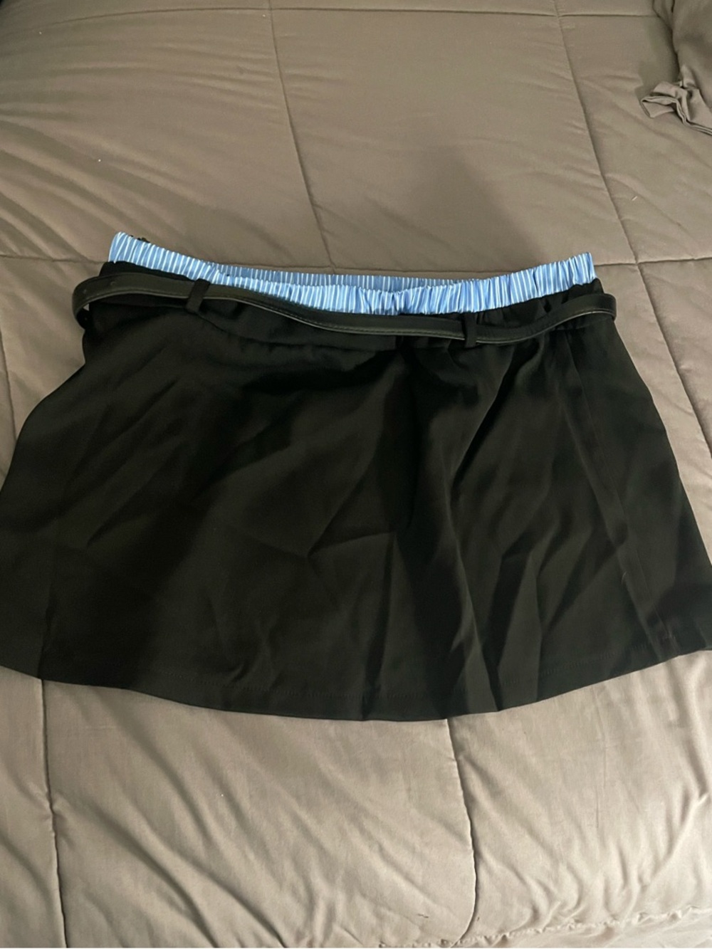 Stella Double Waistband Mini Skirt - Black - Picture 5 of 6